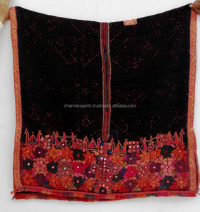 Elegant Vintage Handmade Design Rabari Shawl With Hand Embroidery & Mirror Work Design <b>Scarves</b> <b>for</b> <b>Women</b> Clothing Antique <b>Scarf</b> - Product Image 3