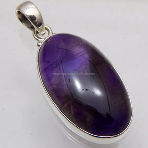 Colgante de Plata de Ley 925 de amatista para mujer, estilo religioso clásico para bodas y fiestas con dijes de patrón de números - Product Image 2