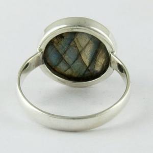 Anillo de Plata de Ley 925 con Diseño exótico de Fuego Azul, redonda labradorita, Plata hecha a mano, venta al por mayor - Product Image 5