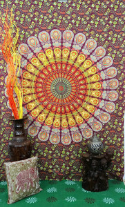 Indian Abstract Mandala Tapestry Decorative Wall Hanging Throw - Product Image 2