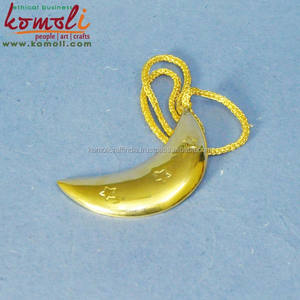 3D ดวงจันทร์ทองเหลืองโลหะโกลเด้นต้นคริสต์มาสตกแต่งเครื่องประดับ - Product Image 4