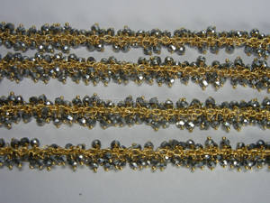 Cadena de piedras preciosas chapadas en oro de pirita China (Anguri) - Product Image 3