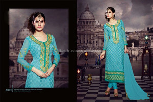 Premium Quality Kanya Libas <b>Wedding</b> Party Wear <b>Linen</b> Salwar Kameez with Siqunce Embroidery Work Anarkali Style for Women - Product Image 5