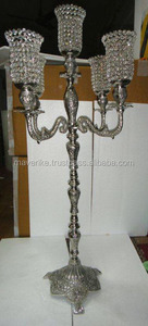 Candélabre votif en métal de luxe en cristal doré centres de table et de table décoratifs pour la fête de mariage et d'événement - Product Image 5