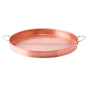 Bandeja de cobre turco martillado, cobre sólido
