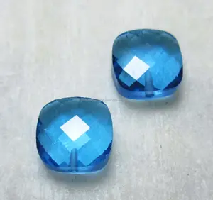 Topacio Azul Suizo Natural, Corte Cojín, Facetado, Piedras Preciosas Sueltas, Certificado por Terceros, Venta al Por Mayor, Gopika Exports, Para Joyería - Product Image 1