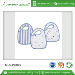 ผ้าฝ้ายปกติซูเปอร์ซอฟท์ให้อาหารเด็กมัสลิน Bibs สำหรับการขาย - Product Image 5