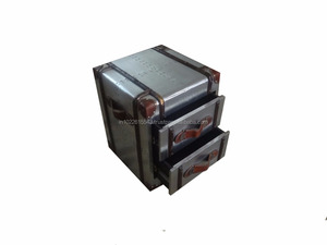 Mesa auxiliar moderna estilo aviador de 2 cajones con función ajustable - Product Image 2