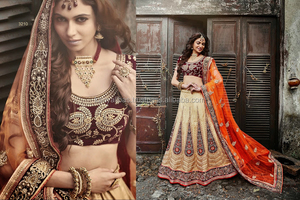 Designer partie porter lourde mariée lehegna et pakistanais anarkali costumes de style pour cette saison de mariage - Product Image 3