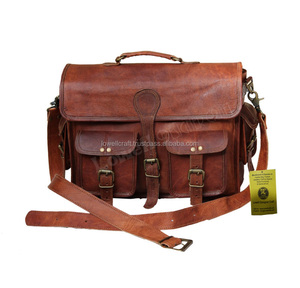 Sac à bandoulière en cuir véritable Lowell Design, style classique, avec boucle décorative, fermeture éclair, capacité 1L, pour homme - Product Image 1