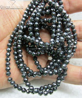 Collier de perles en moissanite noire naturelle en vrac à prix de gros, diamant en moissanite noir, collier en moissanite