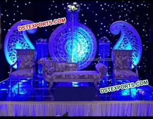 ฉากหลังเทียนเวทีแต่งงานที่สวยงาม,การออกแบบใหม่ตกแต่งฉากหลังไฟเบอร์ - Product Image 4