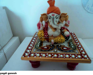 Chowki Ganesh-Decoración de mármol hecho a mano - Product Image 1
