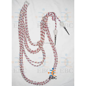 Aiguillette de cordón cruzado de plata y azul con placas de hombro Par de alambre Dorado de la mejor calidad Aiguillettes de plata y azul de Omán - Product Image 3