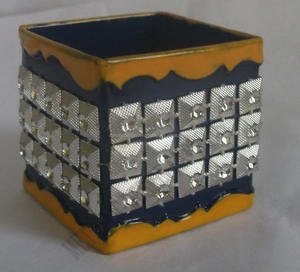 Porte-ronds de serviette en fer cristal anneaux de serviettes carrées en métal perlé pour décor de perles de cuisine de réglage de Table de fête de mariage - Product Image 1