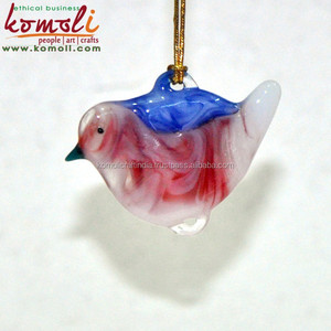 Ornements en verre soufflé transparent pour oiseaux suspendus, figurines d'animaux, ornements de noël en vrac décorations de noël - Product Image 5