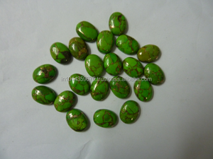 Piedra suelta para joyería, color verde cobre, turquesa, forma mixta, tamaño cortado - Product Image 6