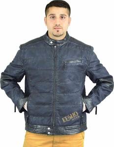 High Street Chaqueta de algodón Azul oscuro Ligero Stand Collar Prendas de abrigo para hombres y mujeres OEM Suministro al por mayor - Product Image 1