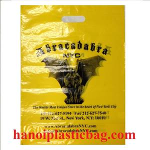 Sac en plastique polyéthylène jaune imprimé découpé à la presse, 1% EPI - Product Image 3