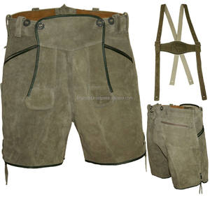 กางเกงหนังวัวแท้แบบแห้งเร็วสำหรับผู้ชาย ลายหนังกลับ หนา 1.2 มม. มีทุกขนาด สำหรับเทศกาลอ็อกโทเบอร์เฟสต์และเทศกาลบาวาเรีย - Product Image 3