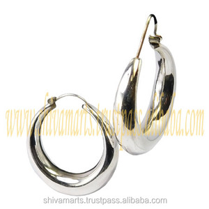 Simple Design 925 <b>Sterling</b> <b>Silver</b> <b>Hoop</b> <b>Earrings</b> for Women and Girls Religious Style From Trusted Supplier and Exporter - Product Image 2