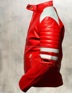 Blouson d'hiver en cuir pour hommes, de haute qualité, style européen, couleur rouge, OEM - Product Image 3