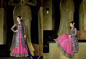 Designer Heavy Bridal Party Wear Suits Pashmina Velvet Satin Winter Dresses Pakistani Lawn Pataila Punjabi Suits Cathedral/Royal - Product Image 6