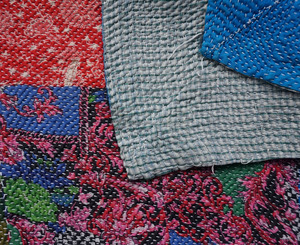 Couverture Double Taille Vintage Coton Sari Patchwork Kantha Quilt - Product Image 2