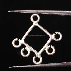 10x1 MM taille solide pur 925 argent Sterling forme carrée 6 trous liens perles 0.53 grammes argent bijoux de mariage faisant des accessoires - Product Image 2