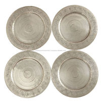 Assiette de présentation classique marocaine en acier inoxydable peinte à la main, design personnalisé, en stock, pour décoration de table, mariages, cocktails SHAH