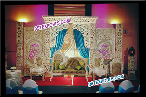 Escenario de boda de estilo filmy indio estilo Rajasthani conjunto de escenario de boda asiático decoración de escenario de matrimonio fabricante personalizado EE. UU. - Product Image 3
