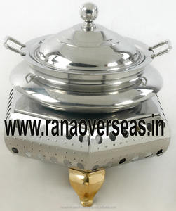 จานสแตนเลสพร้อมขาตั้งหกเหลี่ยมสำหรับจัดเลี้ยงบุฟเฟ่ต์อาหารโรงแรมและงานอีเวนต์ - Product Image 3