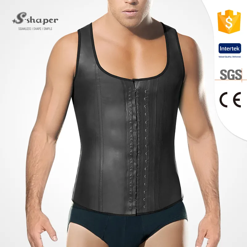 S-SHAPER Wholesale Men's Latex Waist Trainer Body Shaper Girdle Vest