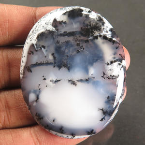 Pierre précieuse en agate dendritique naturelle à 100%, cabochon - Product Image 3