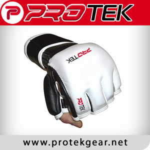 Guantes de cuero MMA personalizados de alta calidad Pro Fighter para artes marciales y boxeo con etiqueta de logotipo tejido gratis - Product Image 1