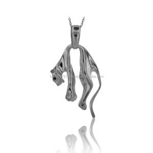 14K <b>Solid</b> <b>Gold</b> Jaguar <b>Pendant</b> Necklace - Product Image 2