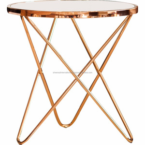 Modern Unique Home Coffee Table Wholesale Iron Metal <b>Stand</b> with Top Glass Material Wire Type Exclusive Stylish Design - Product Image 1