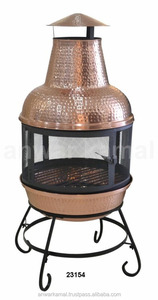 Foyers en cuivre martelé de restaurant d'hôtel de logo personnalisé en gros avec support noir - Product Image 3