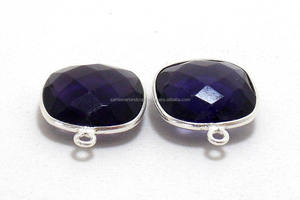 Améthyste 925 Faits à la main En Argent Sterling Lunette Connecteur - Product Image 2