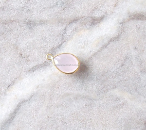 พลอยโมราสีชมพูเงินสเตอร์ลิงสี925พร้อมชุบทองรูปลูกแพร์ของขวัญที่ทันสมัยสำหรับการเชื่อมต่อแบบหนามเตยของเธอ - Product Image 1