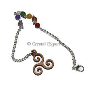 Chaîne de perles de symbole Reiki Chakra: Chaîne de pendule de perles Chakra Pendules de cristal de guérison - Product Image 1