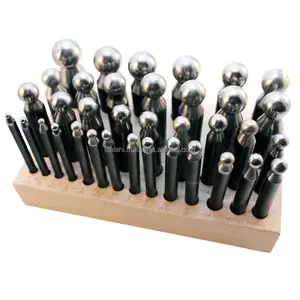 2024 HOT BEST SELL Dapping Punch Set 36 Pcs with Stand Metal Forming Dapping Doming Punch and Block Set Jewelry Making Tool Kit