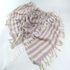 Zebra Towel Lilac Color Peshtemal Bath Beach Turkish Towel Blanket Throw Hammam Fouta Pestemal