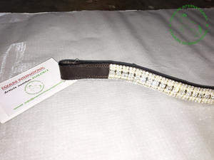 Banda Frontal de Cuero Premium de 5 Hileras con Cristales, Duradera y Decorativa para Brida de Caballo, Ideal para Entrenamiento y Competiciones - Product Image 5