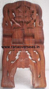Soporte de libro religioso de madera hecho a mano vintage con tallado de hojas para Corán, Gita y Biblia - Product Image 2