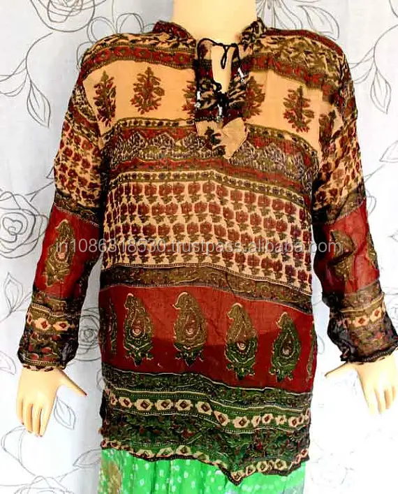 Sanganri kurti красивый женский хлопковый топ с принтом индийская туника с цветочным принтом животные Болливуд хлопковая блузка туника топ платье