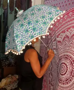 Indian Handmsummer Bescherming Parasol Mandala Ombre Paraplu Katoen Strand Paraplu