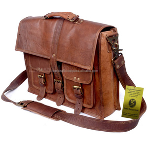 Sac à bandoulière en cuir véritable vintage Lowell Designer Craft pour ordinateur portable, durable, pour les services professionnels et le bureau - Product Image 1