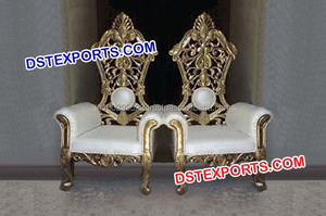 Set de chaises de mariage de Style français, longues, couleur dorée, élégantes, pour fête du mariage - Product Image 4