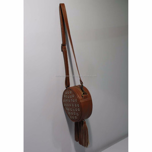 Bolso de hombro cruzado de cuero de estilo bohemio con cierre de cremallera Playa Yoga Patrón geométrico PU Forro de algodón - Product Image 3